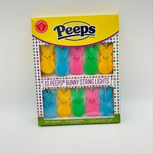 Peeps 10 Colorful Bunny 5ft String Lights White LED Lights